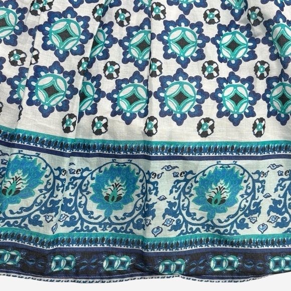 NEW Lucky Brand Ruffle Tiered Maxi Dress Floral Geo Print Cotton Size S Boho - Picture 4 of 14